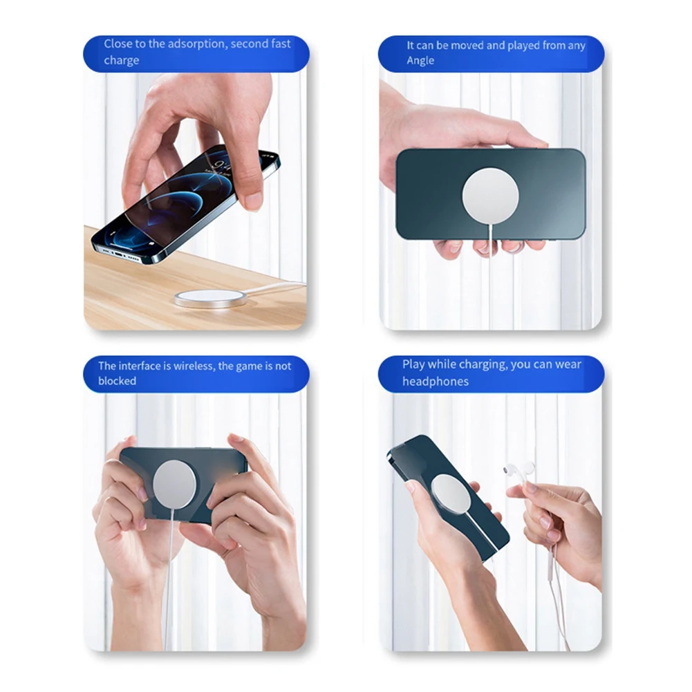 15W 磁気ワイヤレス充電器 iPhone 12 13 14Promax 15Pro XR Xsmax Type-C 高速ワイヤレス充電器用