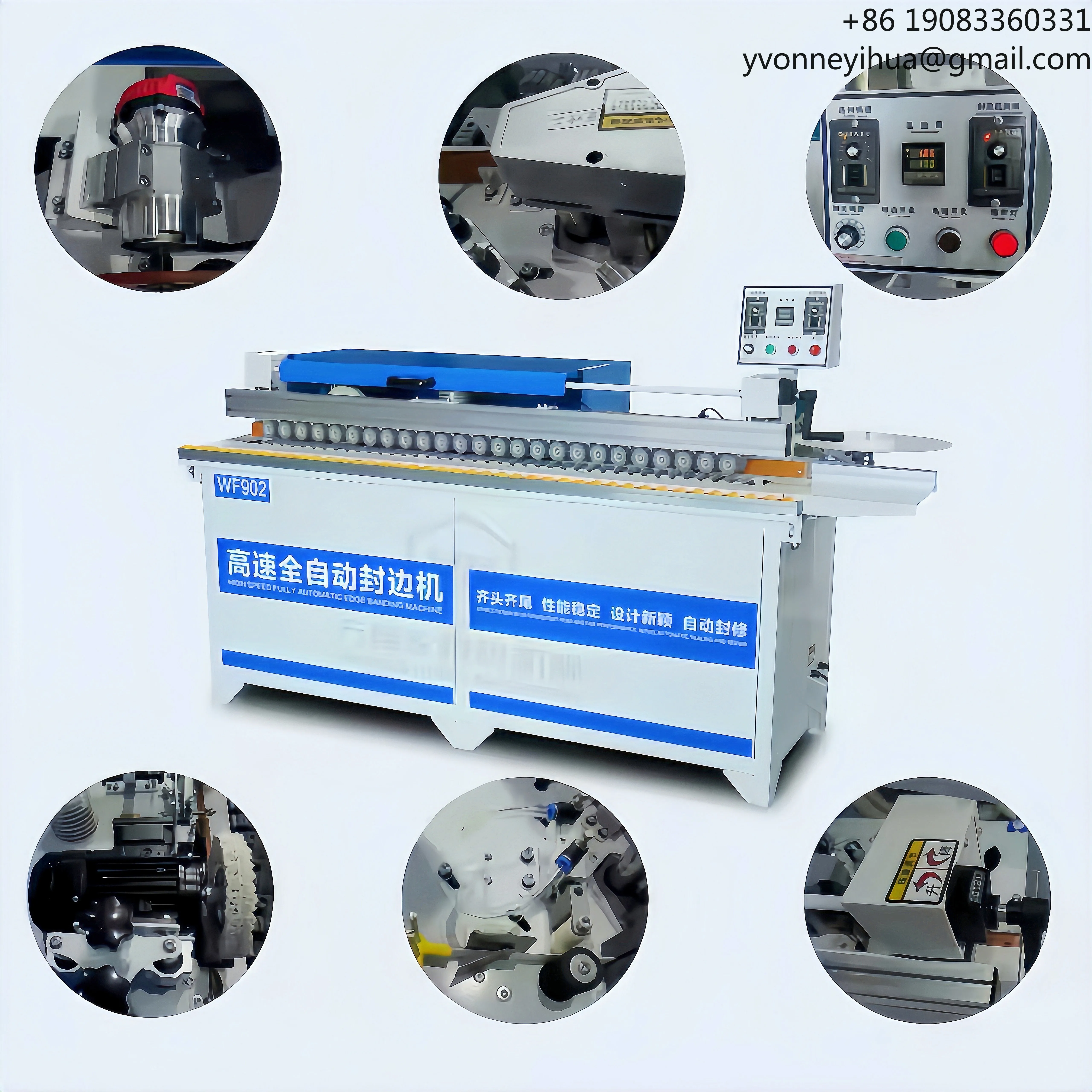 

Best Seller WF902 Full Automatic Woodworking Wood Furniture PVC Melamine Veneer Corner Rounding Trimming Edge Banding Machine