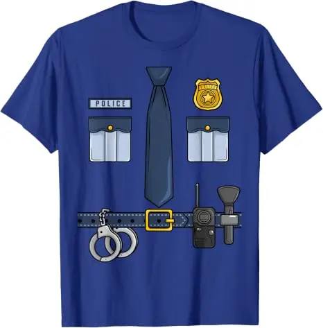 Halloween Polizist Partykostüm Halloween Polizeibeamter Cosplay T-Shirt Y2k Lustige Jungen Mode Grafik-Bekleidung Herrenkleidung – Detail 15