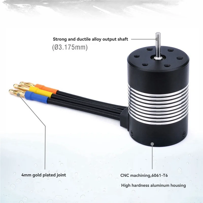 

AR-3665 Internal 4-Pole Motor Waterproof Brushless Motor Axle Diameter 3.175Mm1/14 1/12RC Automotive 3665 2600KV