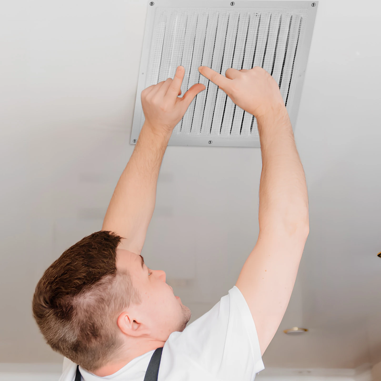 2 Pcs 300x300mm Ventilation Outlet Aluminum Alloy Wall Exhaust Grille Cover Air Conditioner Duct Louvered Design Easy