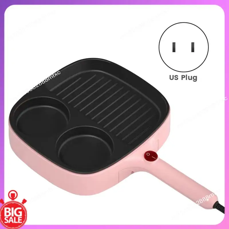 

Big Deal 3 In 1 Electric Omelette Pan Barbecue Pan 3 In 1 Breakfast Machine Electric Cooker Food Steamer Steak Frying US Plug B