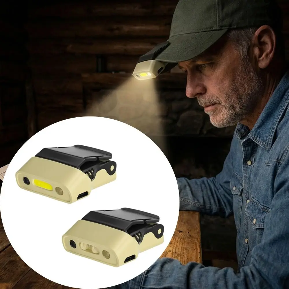 Gesture Sensing Outdoor Headlights Rechargeable Strong Light Waving Sensor Lights Clip-On Multifunctional Headlamp