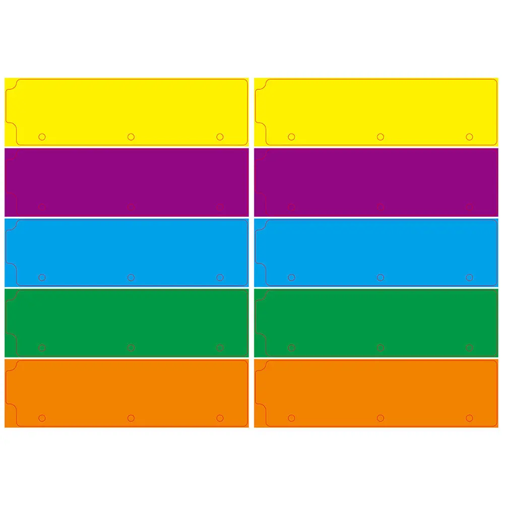 

10 шт. многоразовых съемных разделителей для папок, цветные классификационные вкладки для блокнотов, дневников, твердых обложек, индексные страницы для записных книжек