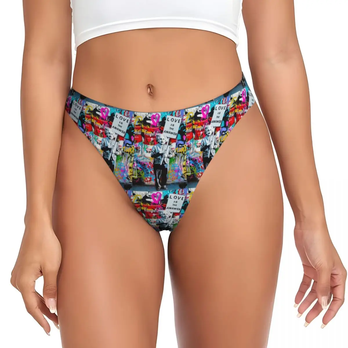 calcinhas-g-string-personalizadas-banksy-love-is-the-answer-respiraveis-elasticas-confortaveis-para-mulheres