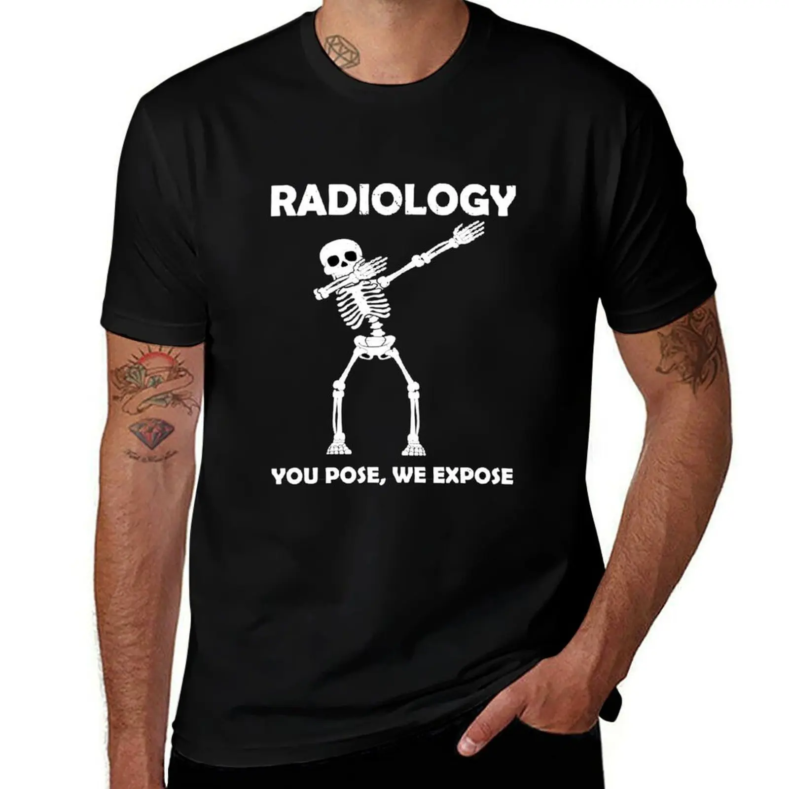 Radiology CT tech Dabbing Skeleton- Rad Technologist DAB T-Shirt Basic Casual Wear Short Sleeve Top T-Shirt