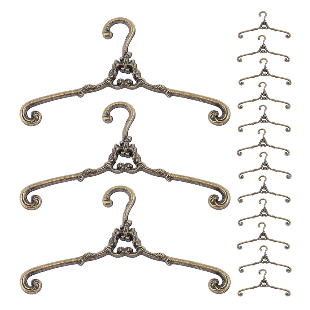 

30Pcs Mini Clothes Hangers Alloy Color Miniature Wardrobe Accessories Storage Organizer for Dollhouse Display and
