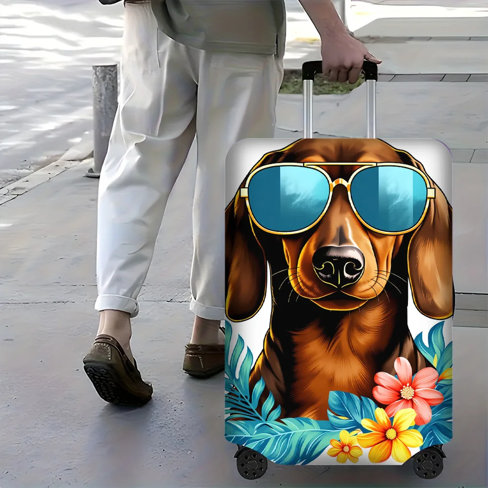 

1PC Dog Illustrated luggage cover for 18 – 32-inch suitcases; dust and elastic travel accessories to effectively protect your