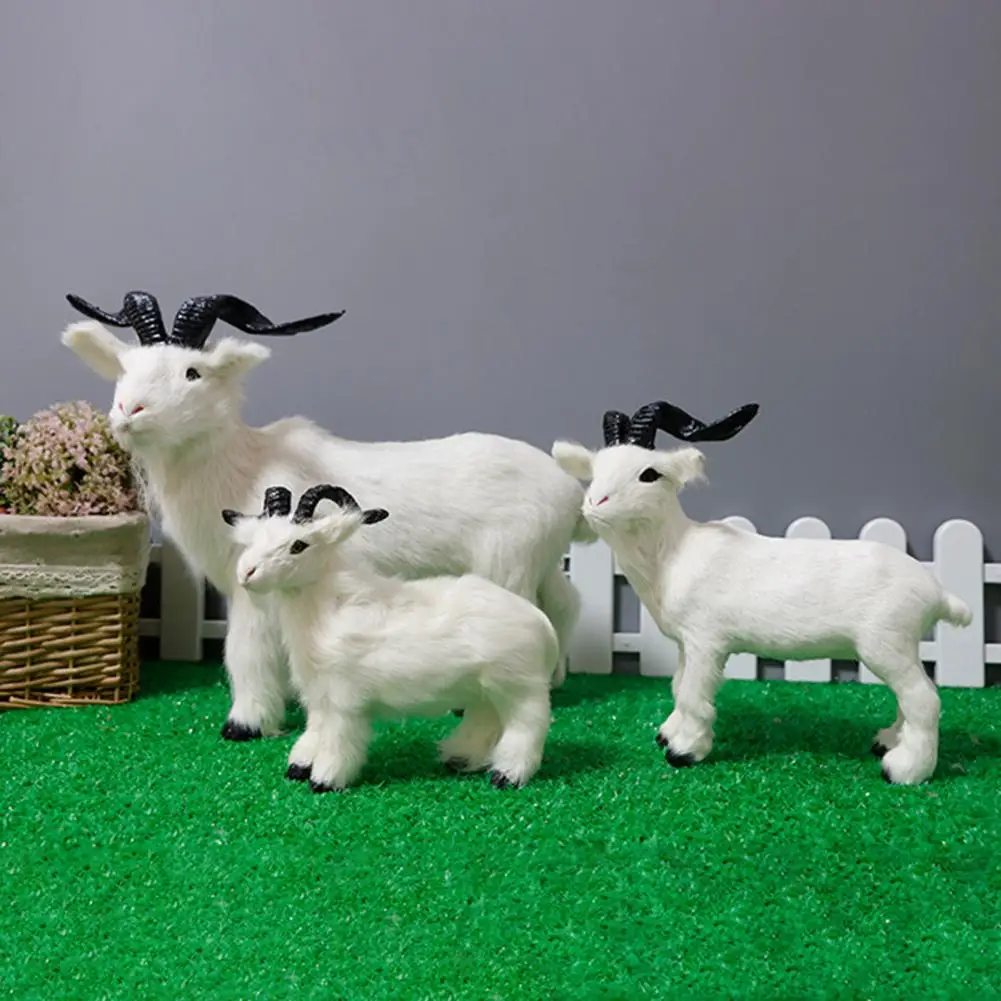 

Имитация козы, модель орнамента из искусственного меха, яркий вид, животные на ферме, реалистичные искусственные пластиковые модели для фермы, для улицы, лужайки D