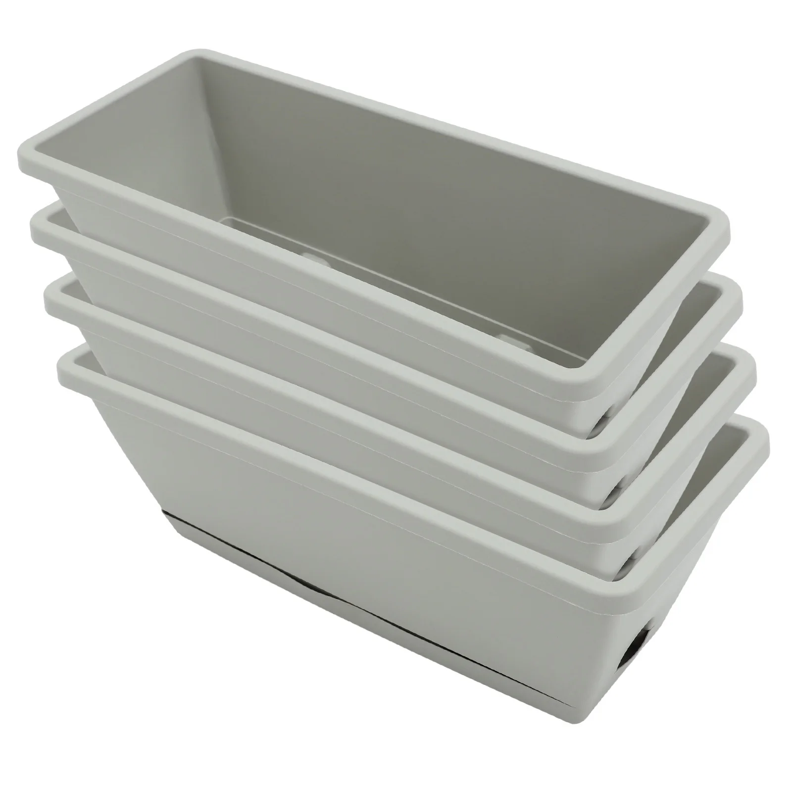 

4Sets Vegetable Planting Pots Window Box Planters Rectangular Flower Pots for Indoor Outdoor Garden Use Durable Resin