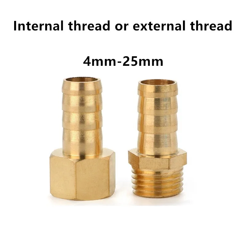 Brass Pneumatic Joint Internal Thread External Thread Straight-through Tower Adapter Water Pipe Gas Pipe Coupler 4-25mm Adaptor