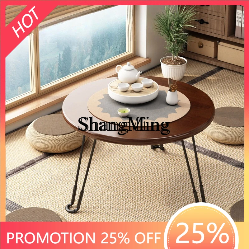 

ZYY exquisite foldable solid wood coffee table living room home bay window tea table simple modern balcony fireplace table