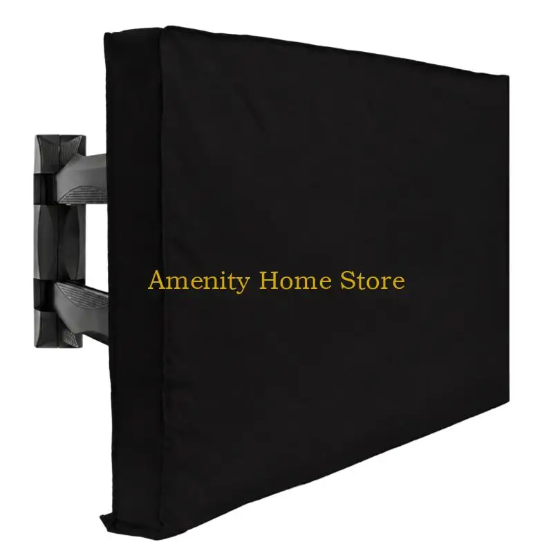 F26C Patio Television Cover in Polyester, Sewn with Neat Edges and Designed to Leave Room Around a Rear Wall Mount Between Uses