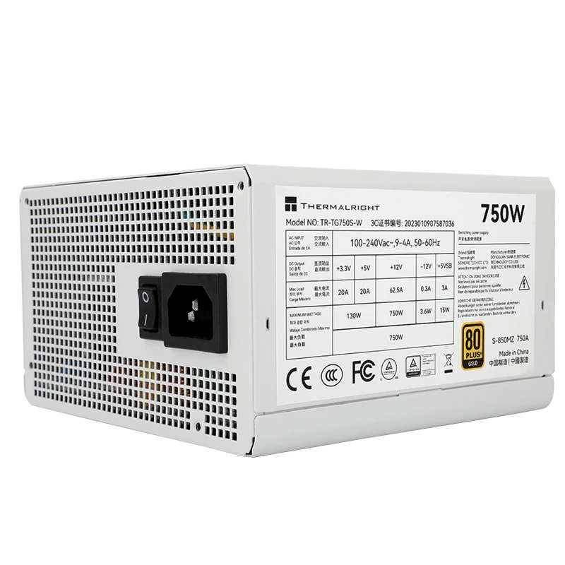 Imagem -03 - Thermalright-fonte de Alimentação do Computador Medalha de Ouro Straight Out Wire Chassis Desktop Fonte de Energia Atx3.0 500w 650w 850w Tr-tg750s-w