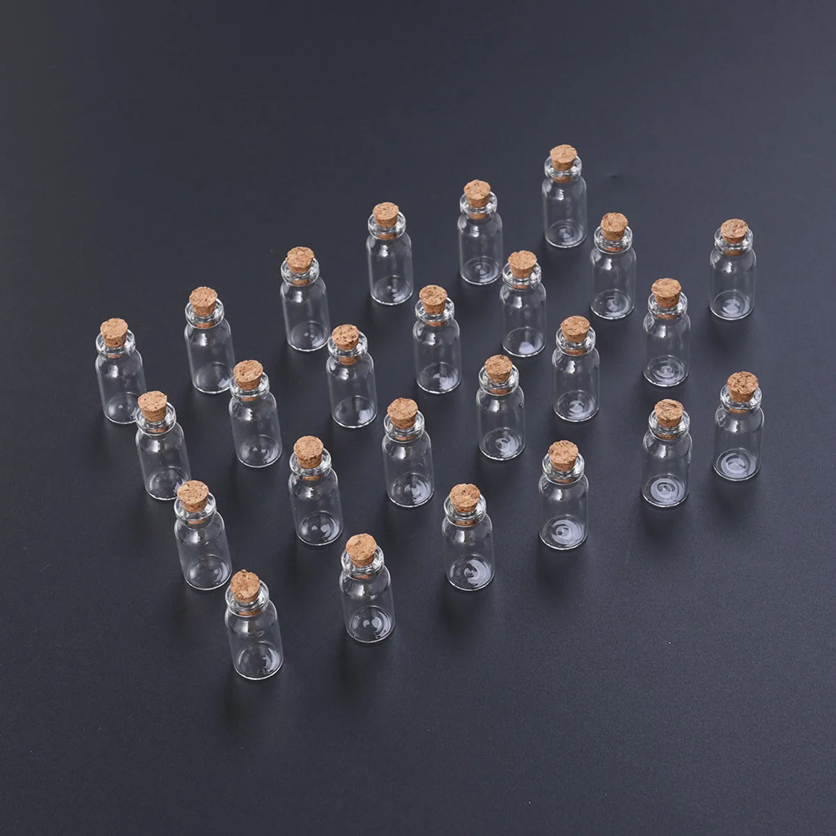 

25Pcs Clear Glass Test Tubes Caps Lightweight Candy Sample Storage Containers 16x35x7mm