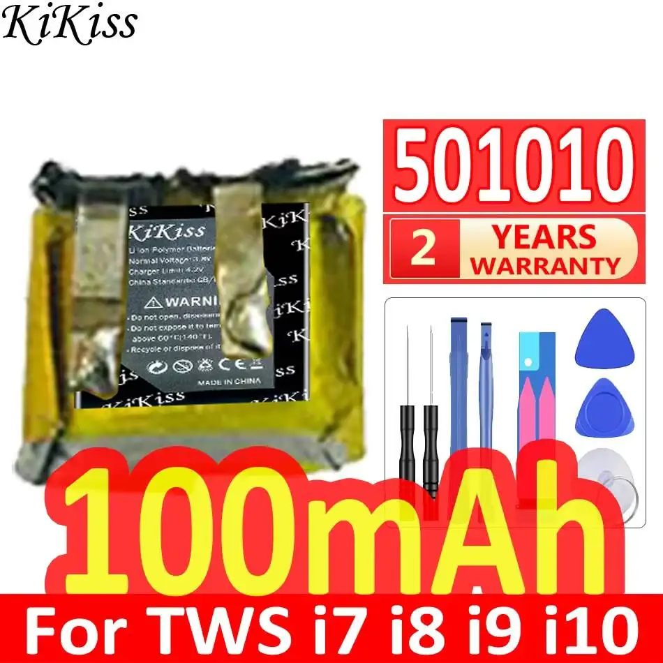 501010 100mAh Earphone Battery Fit For Tws i7 i8 i9 i10 Wireless Bluetooth Headset Gps MP3 MP4 3D Glasses Long Lasting