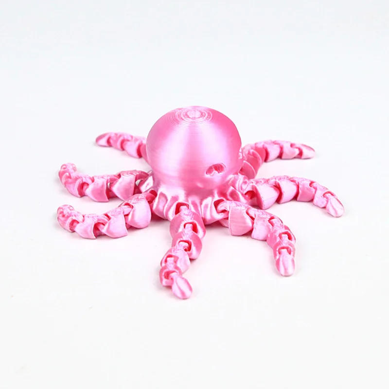 12cm 3D 프린트 문어 피규어 유연한 관절 가정 사무실 책상 장식 해양 동물 테이블 장식품 이상적인 선물 장난감