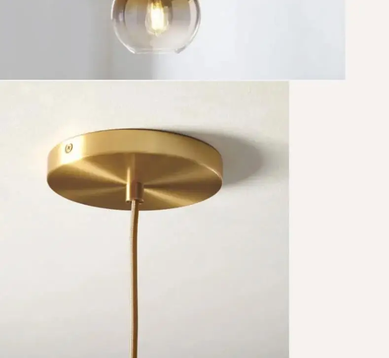 

Loft Silver Gold Glass Ball Modern Pendant Light Hanging Hanglamp Kitchen Lights Fixture Dining Living Room Lamp