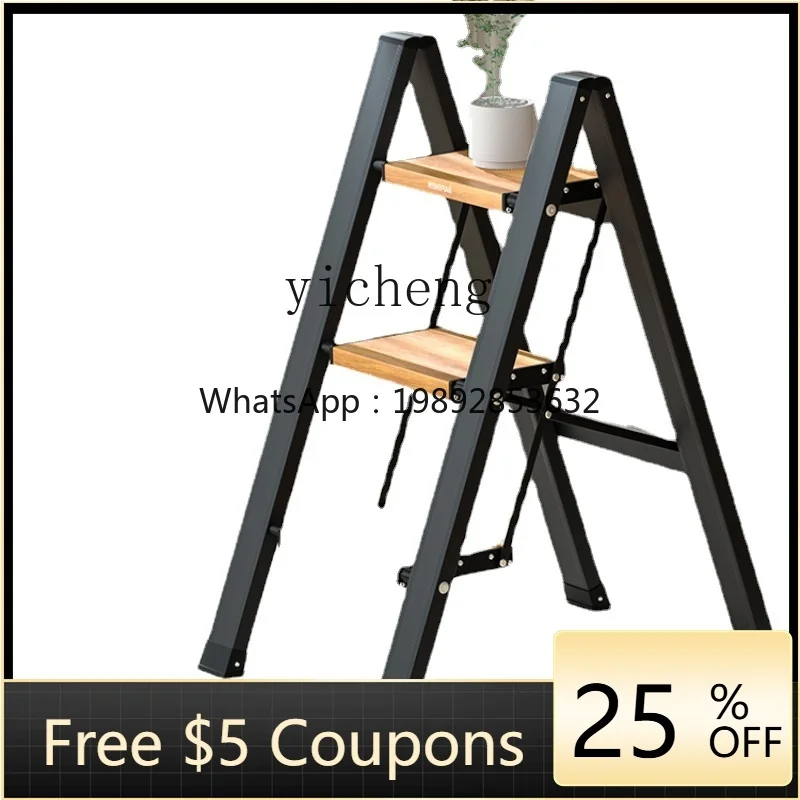 

Multi-Functional Herringbone Ladder Thickened Aluminum Alloy Telescopic Stairs Portable Three-Step Folding Ladder