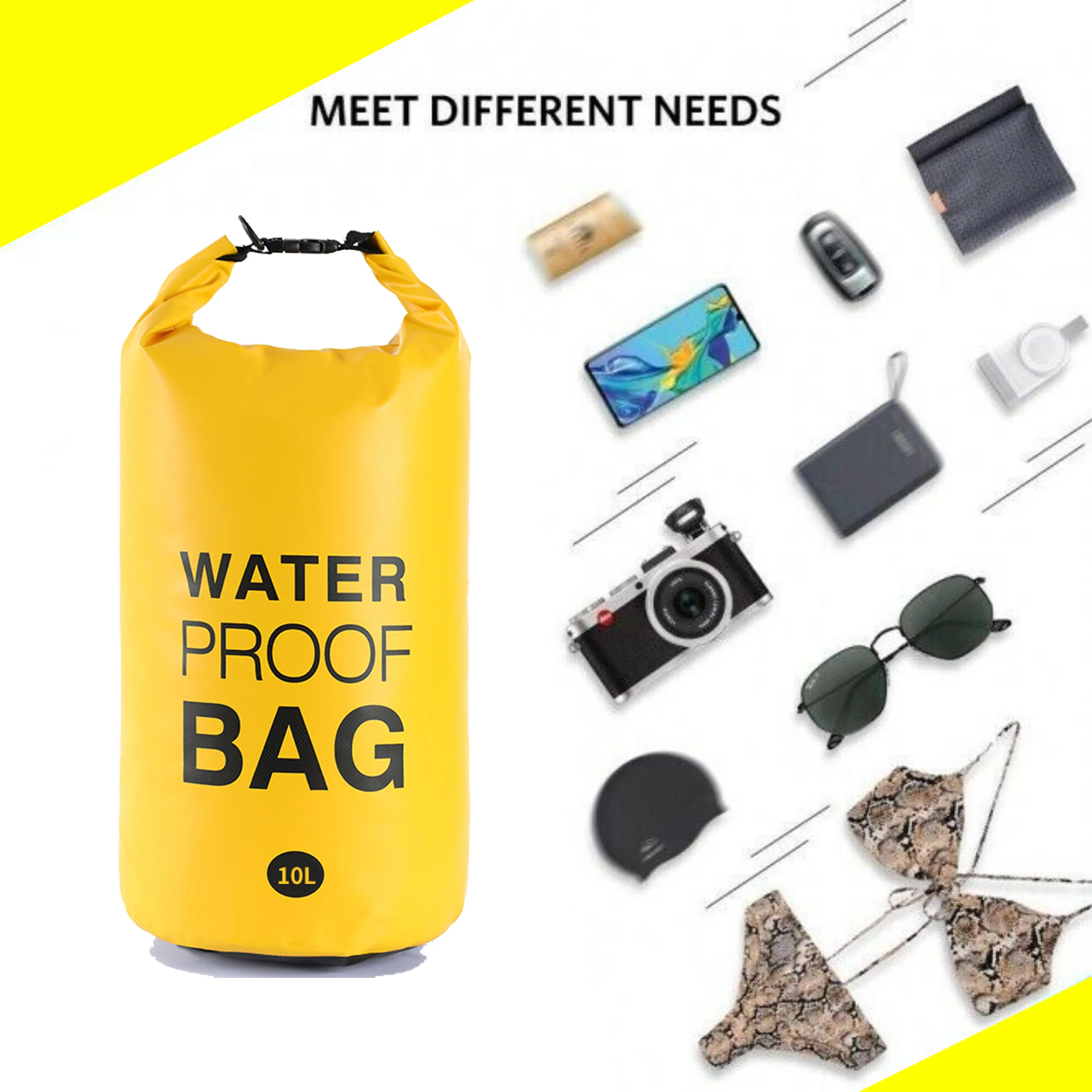 Floating Waterproof Dry Bag 10L, Roll Top Sack Keeps Gear Dry for Backpacking, Kayaking, Rafting, Boating, Swimming, Fishing