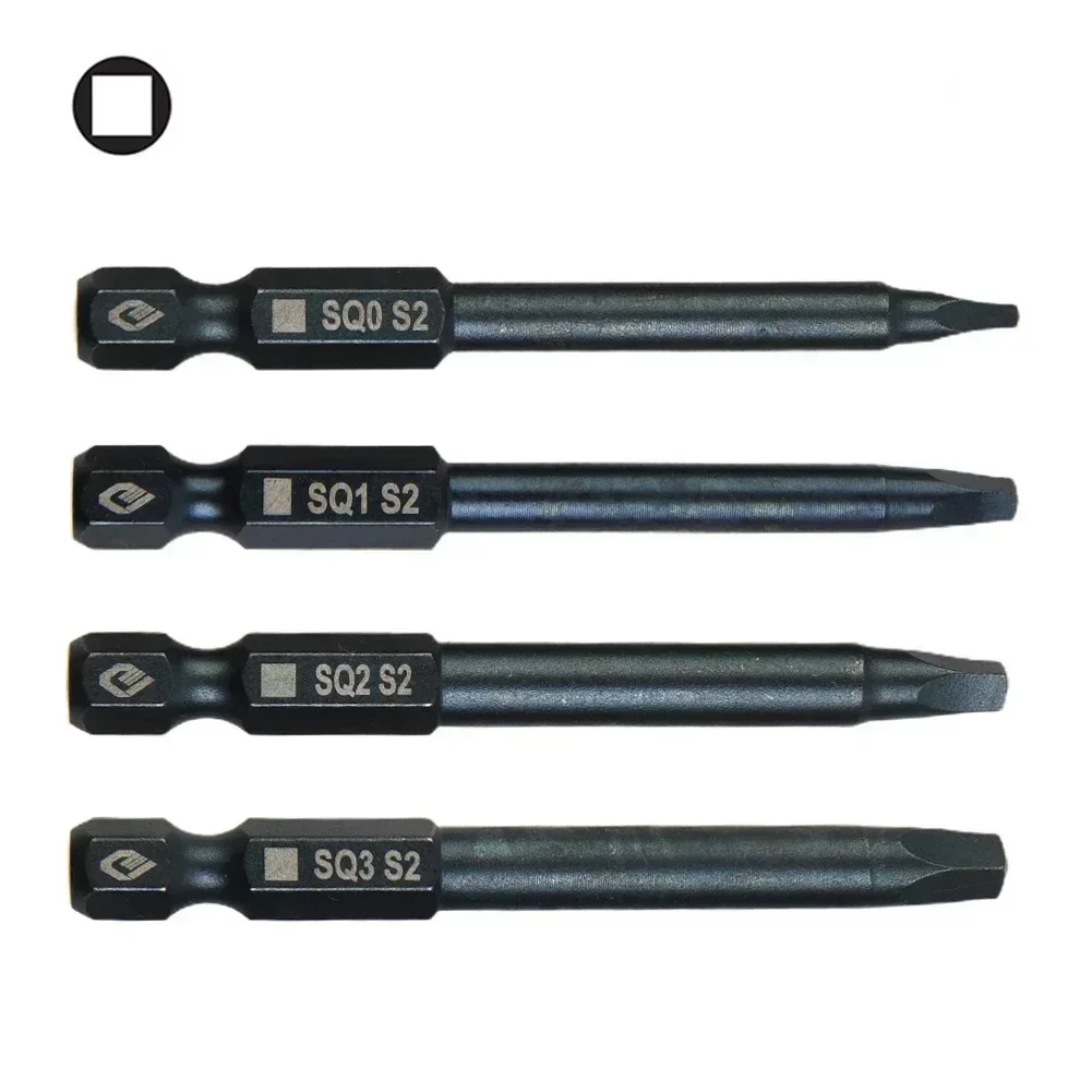 1Pcs 65mm SQ 0/1/2/3 Square Head Screwdriver Bit 6.35mm Hex Shank Strong Magnetic Electric Screwdriver Bits Hand Tool SQ0 SQ1SQ3