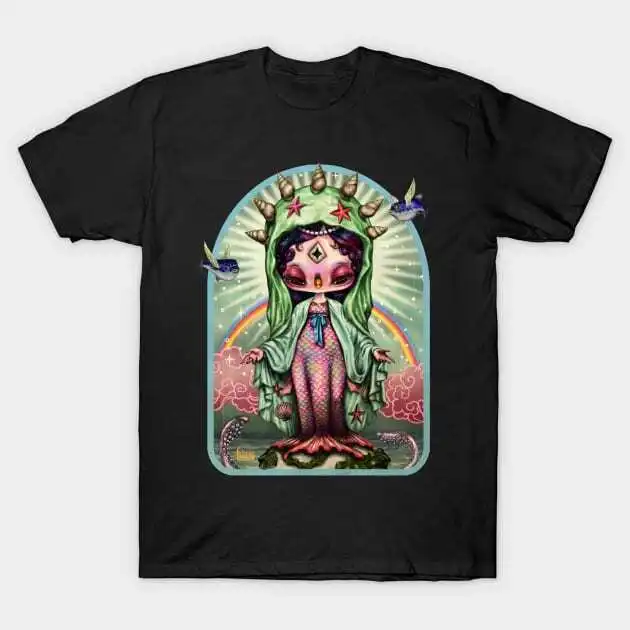 NWT Amabie страшное лицо искусство аниме Волшебная крутая доставка из США футболка унисекс