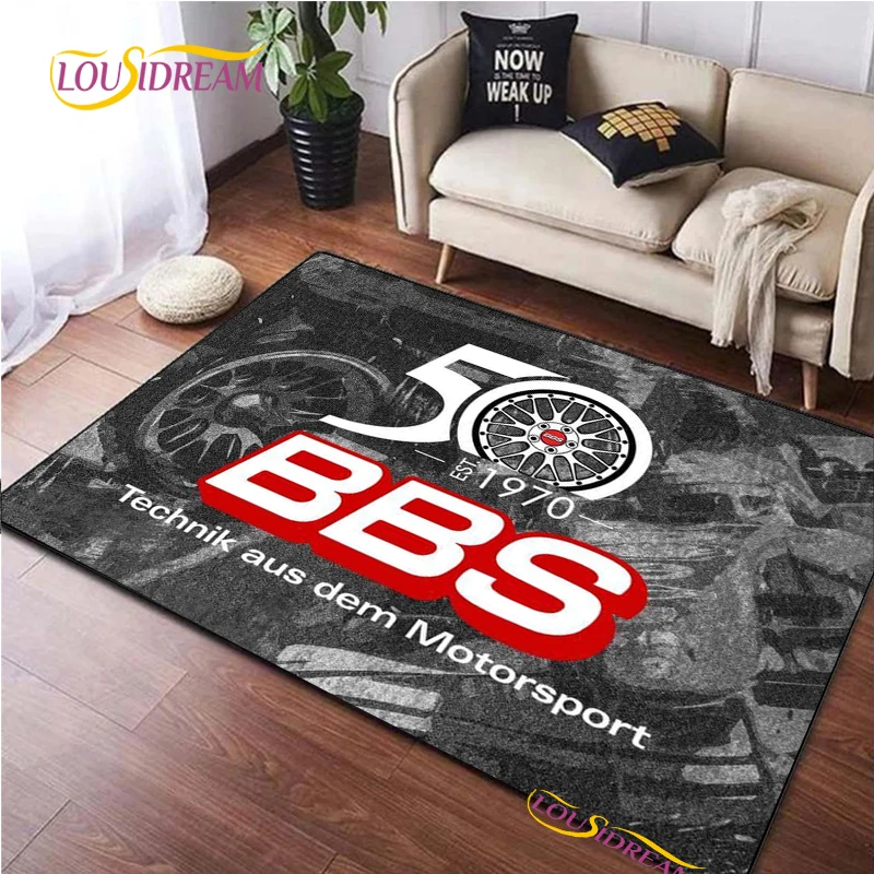 Retro BBS Racing Car Wheel NonSlip Area Rug for Living Room,Bedroom,Playroom,Kitchen Door Prayer Carpet Floor Mat Decor Rug Gift