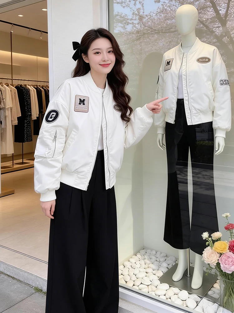 

Retro American Baseball Jaet Women's ort Embroidered Letter Jaet Spring Autumn New Sle Label ular Stitched Coat