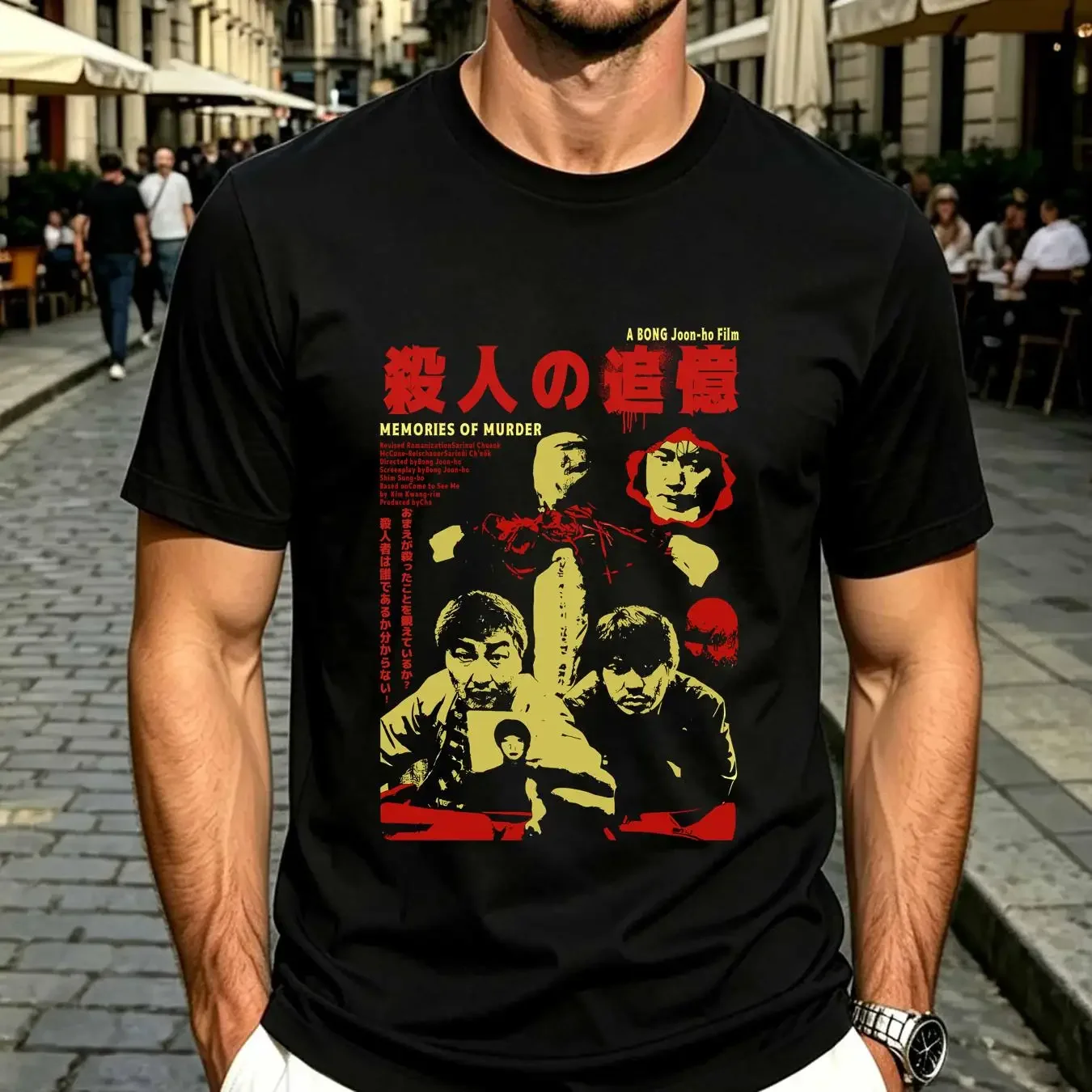 washed T Shirt Memories of Murder Creep Illusion Retired Design RARE Korean Cult XL vintage Washed Soft Stylish Breathable