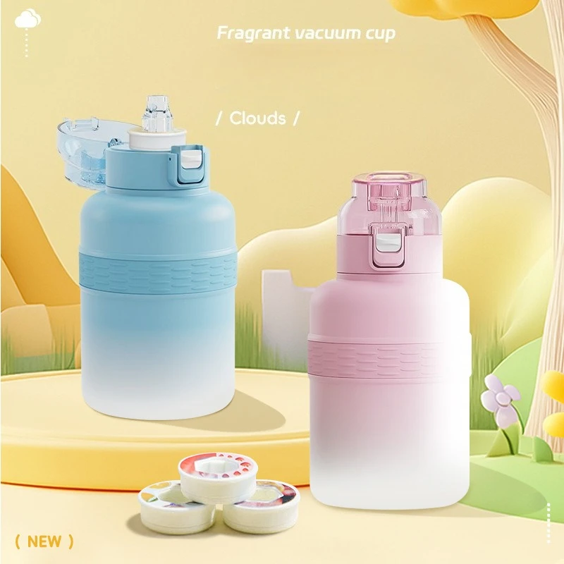 Insulating Cup, Stainless Steel Creative Water Cup, Straw, Perfume Cup, Sports Water Bottle, Gym and Outdoor Sports School