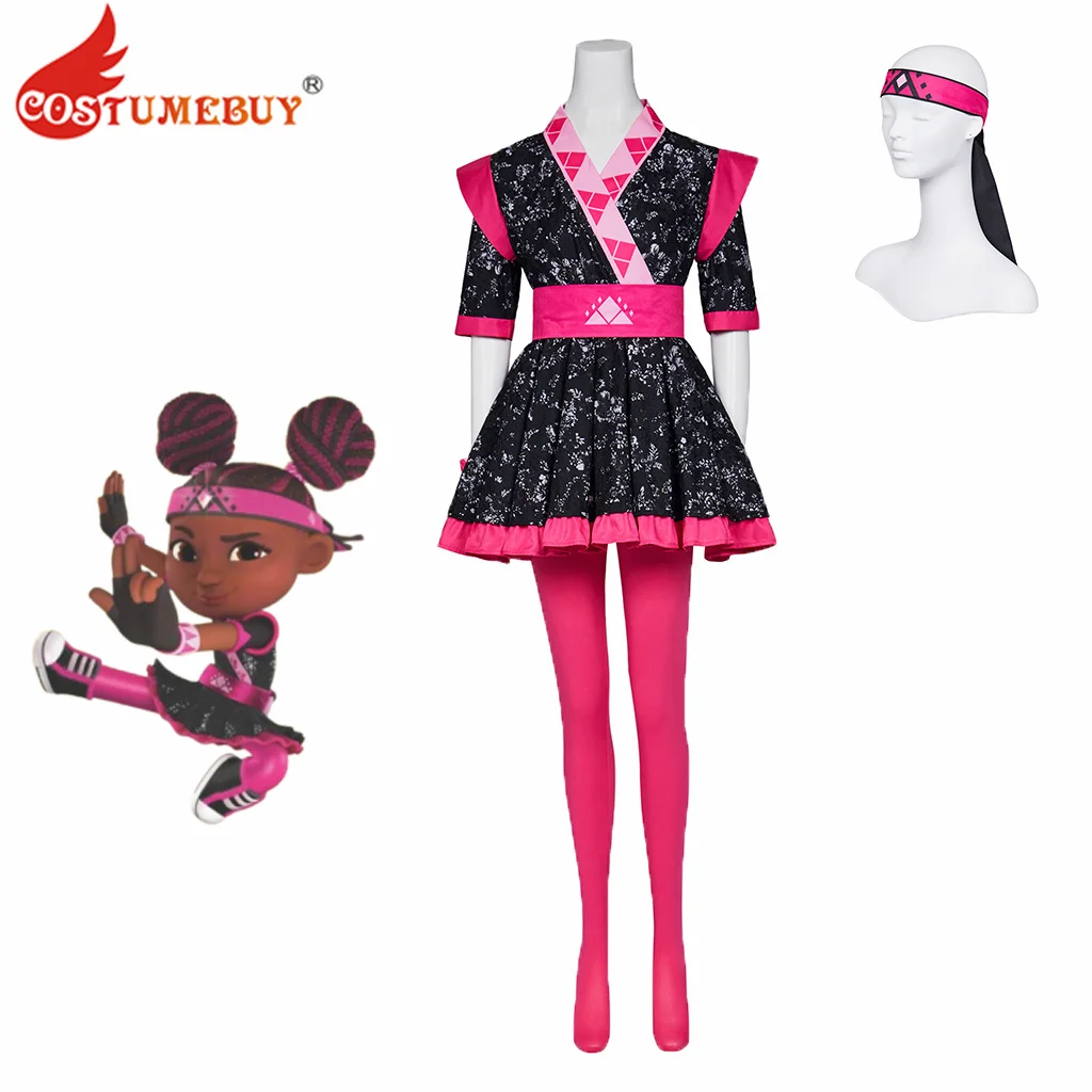 

The Kimoja Heroes Kiya Cosplay Costume Kiya and the Kimoja Heroes Costume Dress with Headwear Full Set Halloween Suit