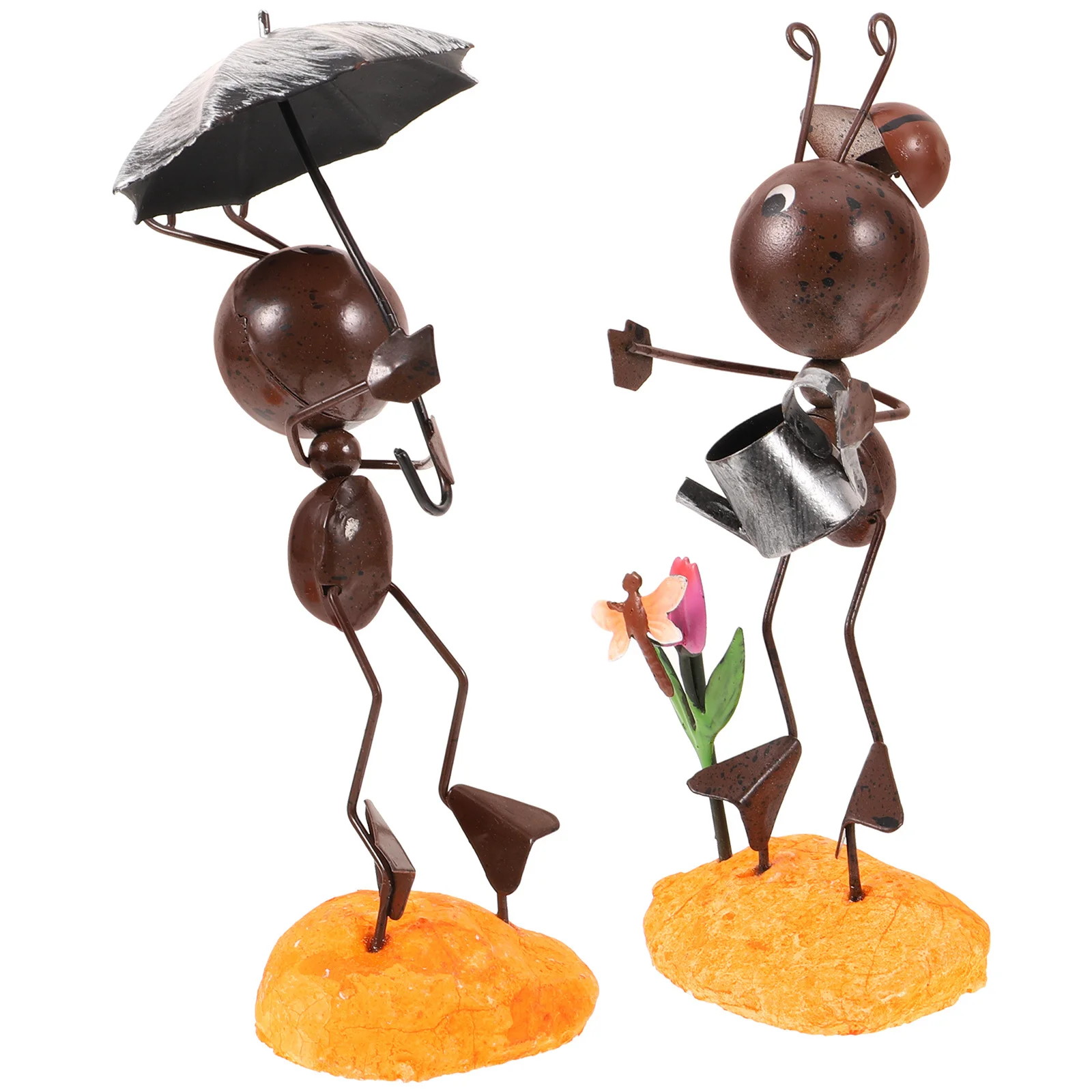 

2pcs Iron Insect Figurines Metal Home Decor Ornaments For Living Room Bedroom Study Car Modern Accessories Lady Beetle Ant Mini