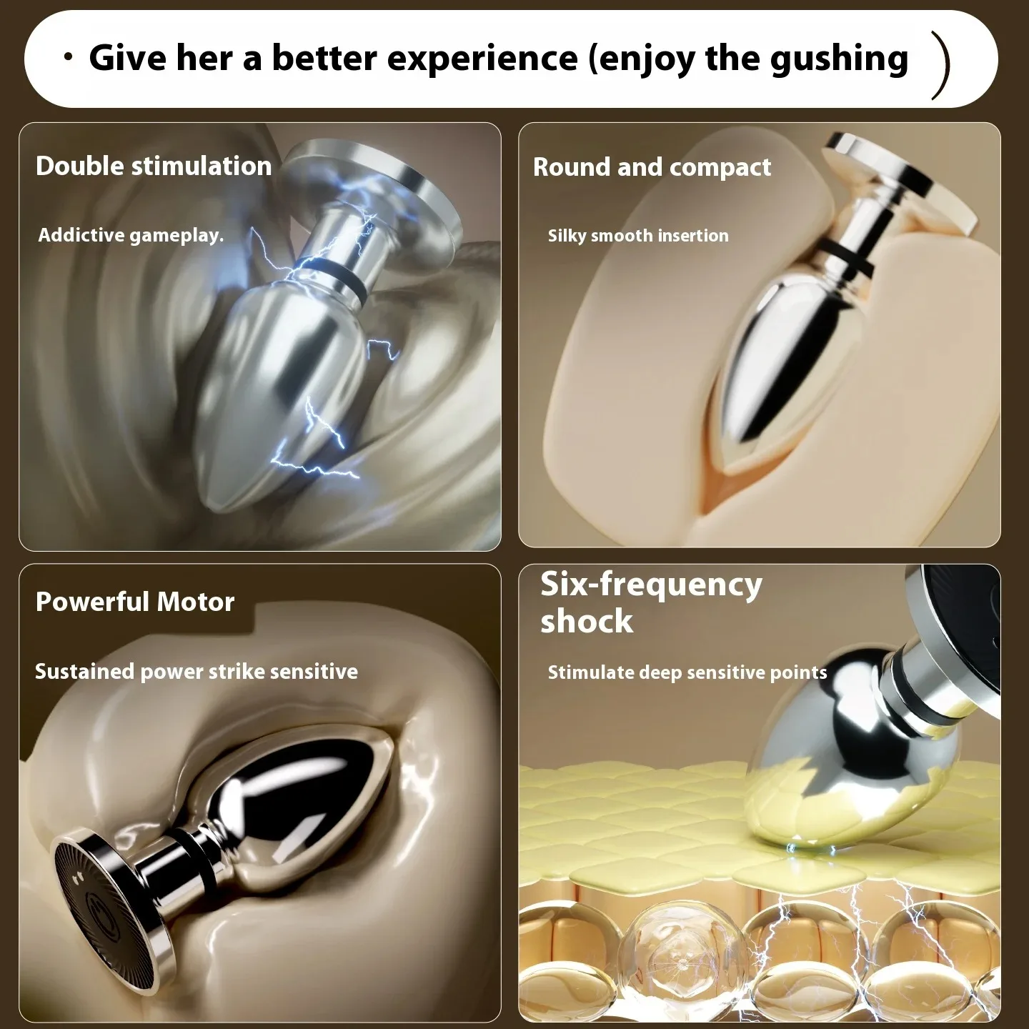 Electroshock Anal Vibrator Microcurrent Stimulation Remote Vibrating Butt Plug Prostate Massager Adult Women Men Anal Sex Toys view 6