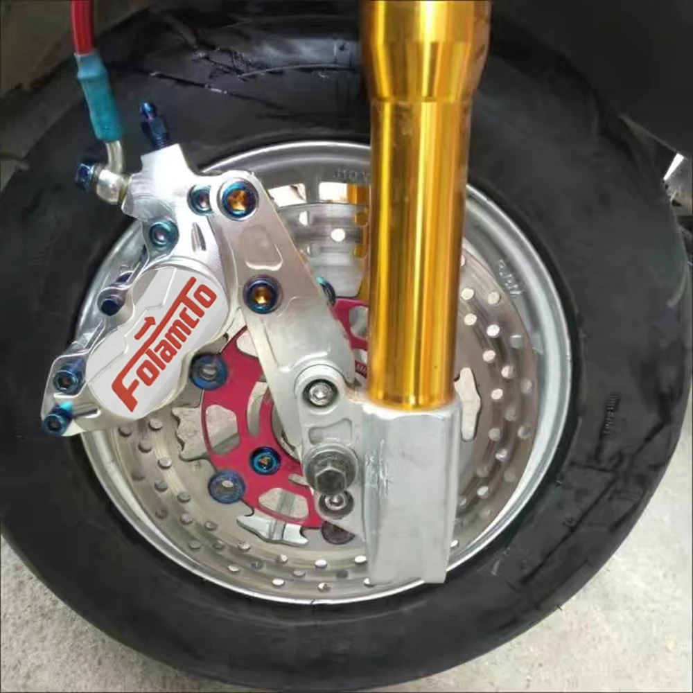 Motorcycle HF6 Brake Caliper 200mm 220mm 260mm Disc Rotor Front Side FAST Fork Core 30mm with Bracket 53mm Mounting Universal