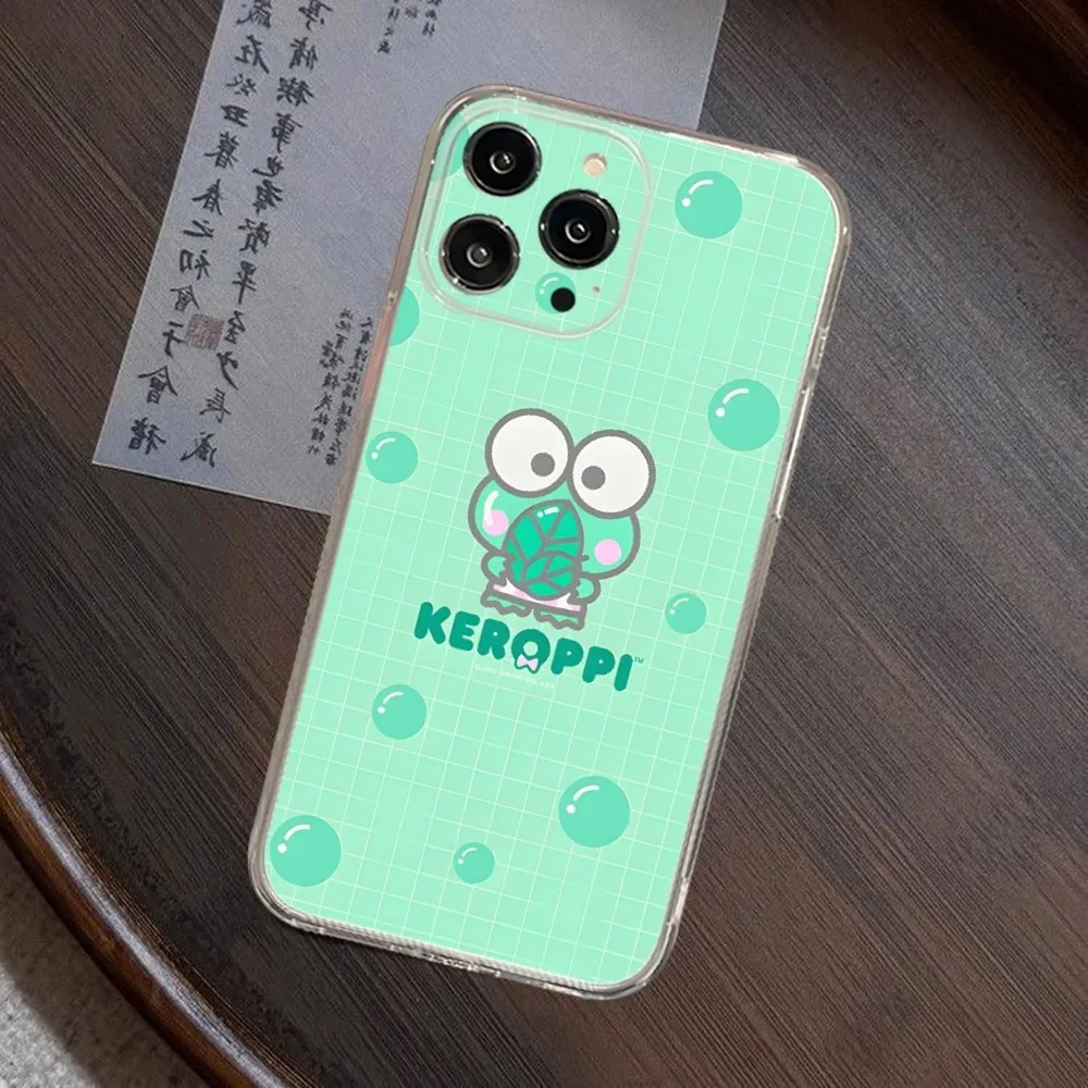 Keroppi Phone Case For Iphone 15 14 13 12 Pro Mini 11 Max Xr X Xs 8 Plus 7 Transparent Silicone