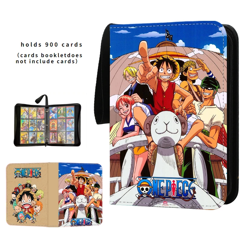 Anime 40-900pcs One Piece Luffy Zoro Card Book Pu Super Large Capacity Card Binder Display Game Collection Card Kids Toy Gift