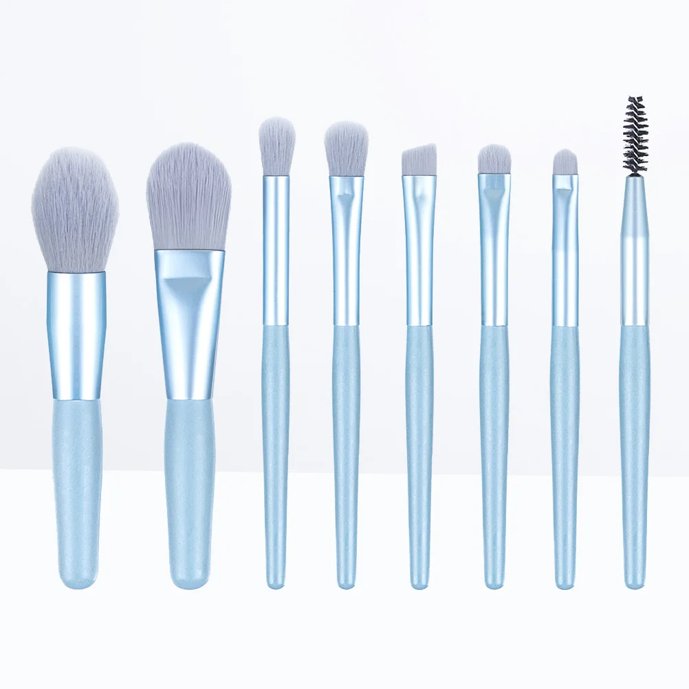 8Pcs Makeup Brush Set Matte Wooden Handle Professional Cosmetics Brushes Kit Powder Blush Eyeshadow Brush for Women