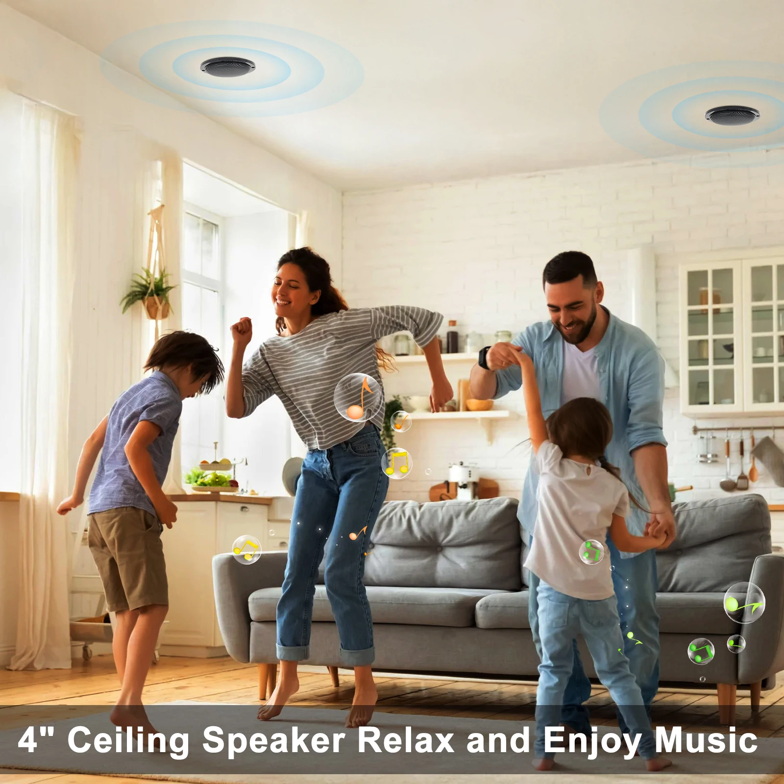 STUDIOFINIX 2 قطعة مكبرات صوت بخاصية البلوتوث مقاس 4 بوصات مقاومة للماء - مجموعة سماعات بحرية بقدرة 160 وات للحمام والمطبخ والمنزل والتخييم في الهواء الطلق