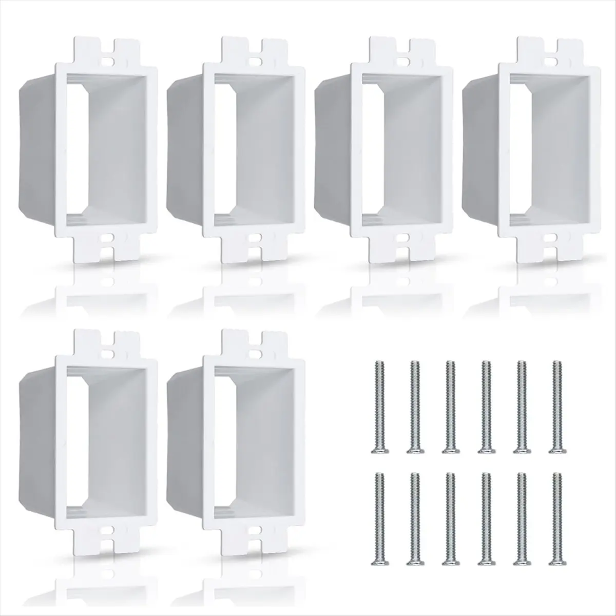 HGHO 6pcs Electrical Outlet Box Extender,Single Gang Box Extender with 12pcs Screws 1 Gang Switch Unit Receptacle Extender