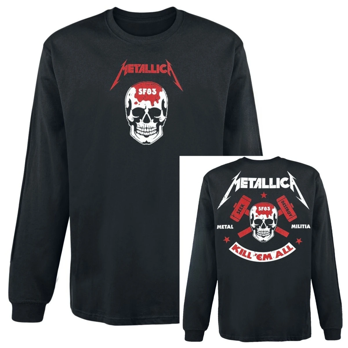 Kill 'Em All - Skull _ Metallica هوديي بأكمام طويلة لخريف وشتاء 2026 فاخر عالي الجودة لكل من الرجال والنساء Y2k #2
