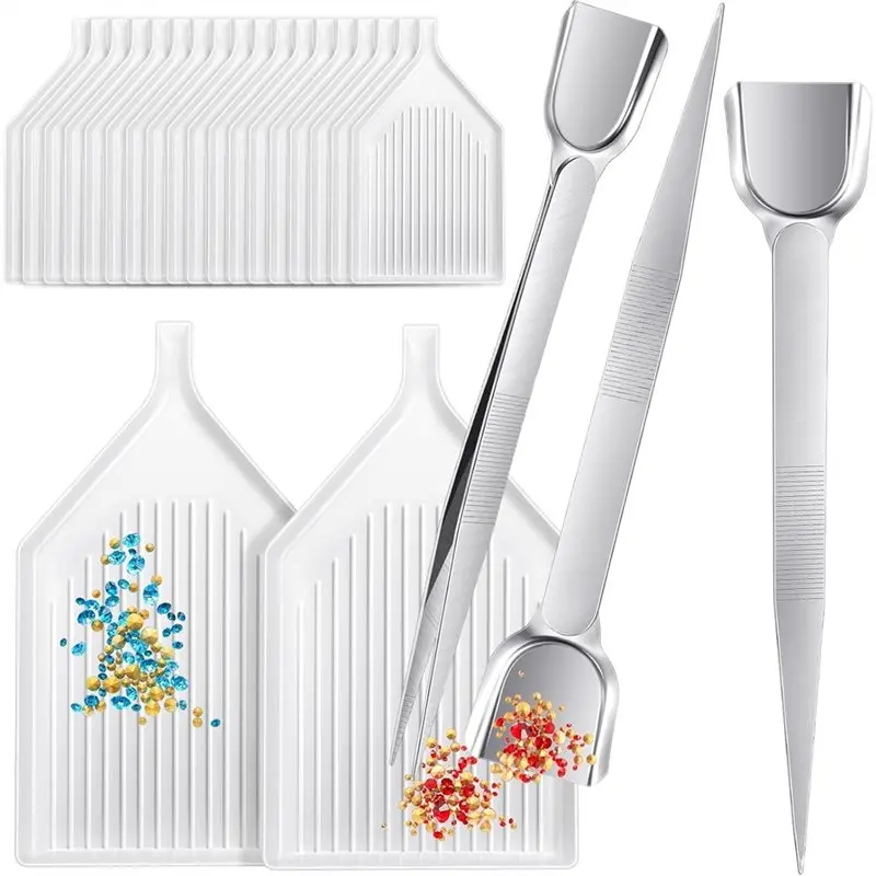 

Легкие художественные подставки (20 штук), пинцеты для страз, ложки для бусин (3 штуки) для изготовления ювелирных изделий, аксессуары и инструменты для драгоценных камней.