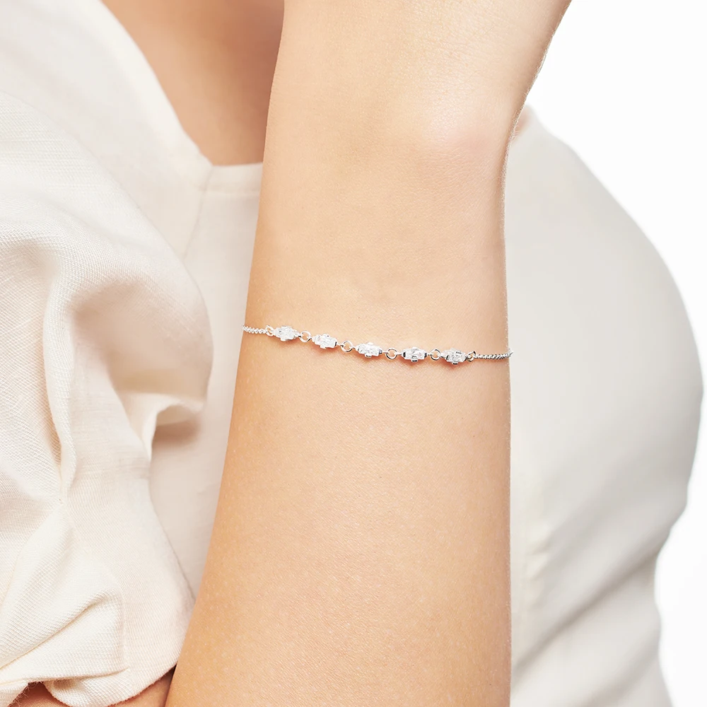 Armband Modern Touch Nieuwe schakelketting 925 sterling zilver Klassiek geluk Sieraden Cadeau voor vrouwen