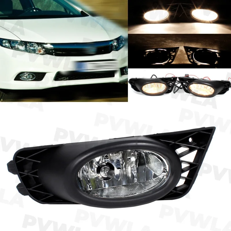 

For Honda Civic 4-Door FA1 FA5 2009 2010 2011 1 pc Right Side Front Halogen Fog Light Lamp+Grille Cover