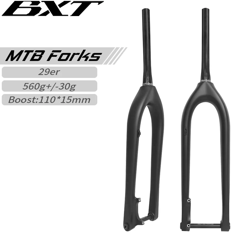 BXT-Full Carbon Bicycle Fork, Mountain Bike, Thru Axle, MTB Bike, 27.5 in, 110x15mm, 100x15mm, Newest