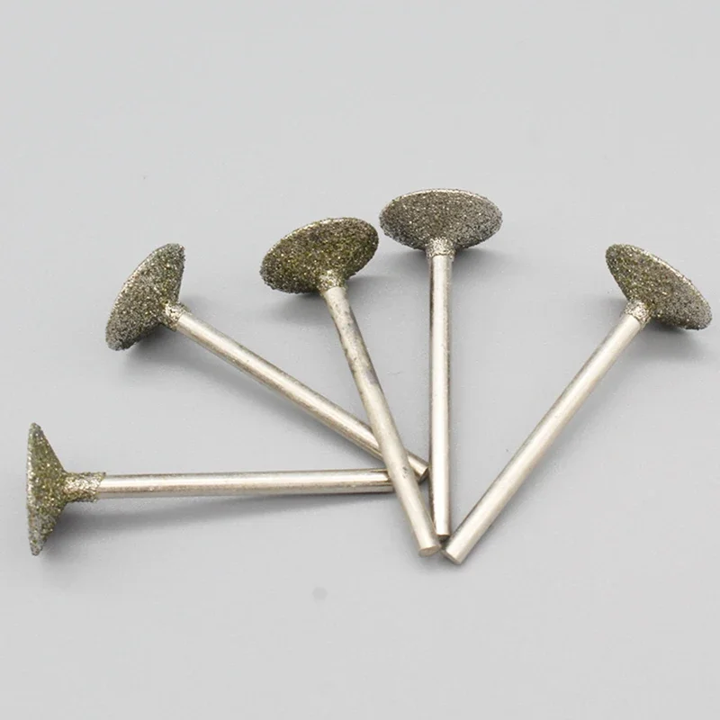 1-10pcs 0.5~16mm H-Needle Bowl Shape Electroplated Diamond Head 2.35/3 Shank Burr Grinding Engraving Bit for Dremel Rotary Tool