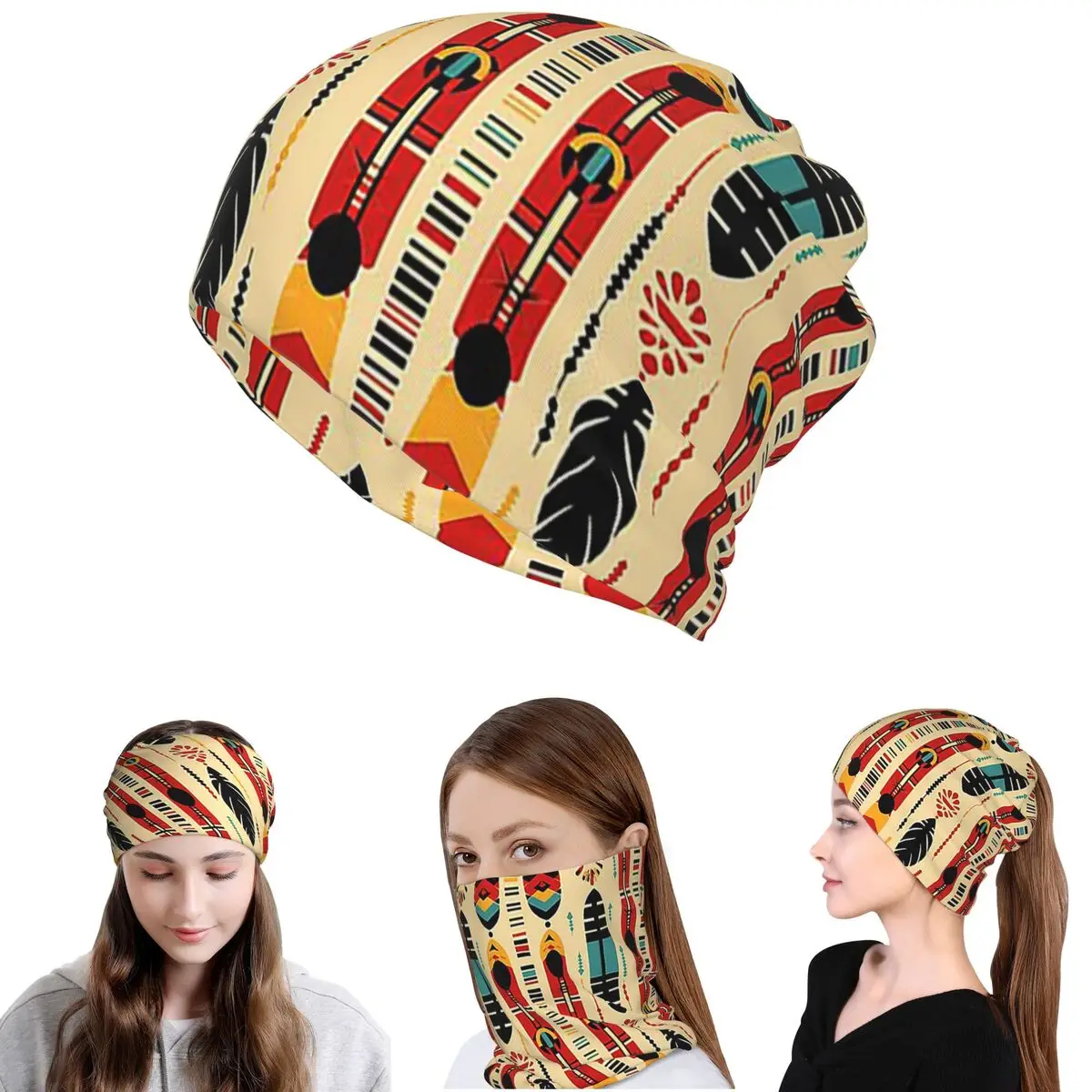 Tribal Patterns 2 Bandana Neck Cover Wrap Scarf Multifunction Balaclava Beanies Hat Unisex Adult Breathable