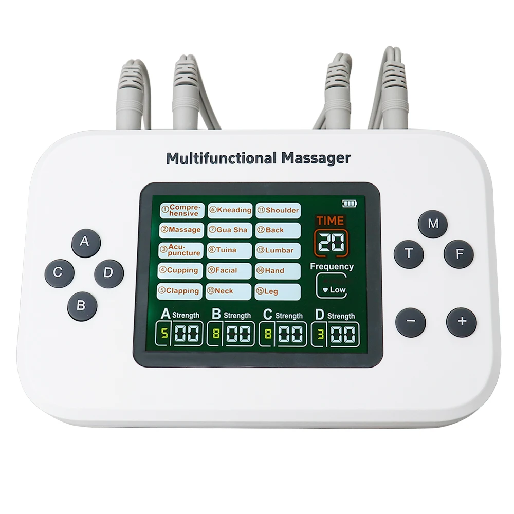 

Electric Pulse Tens Massager 4 Outputs EMS Muscle Stimulator Acupuncture Body Massage Digital Therapy Slimming Electrostimulator