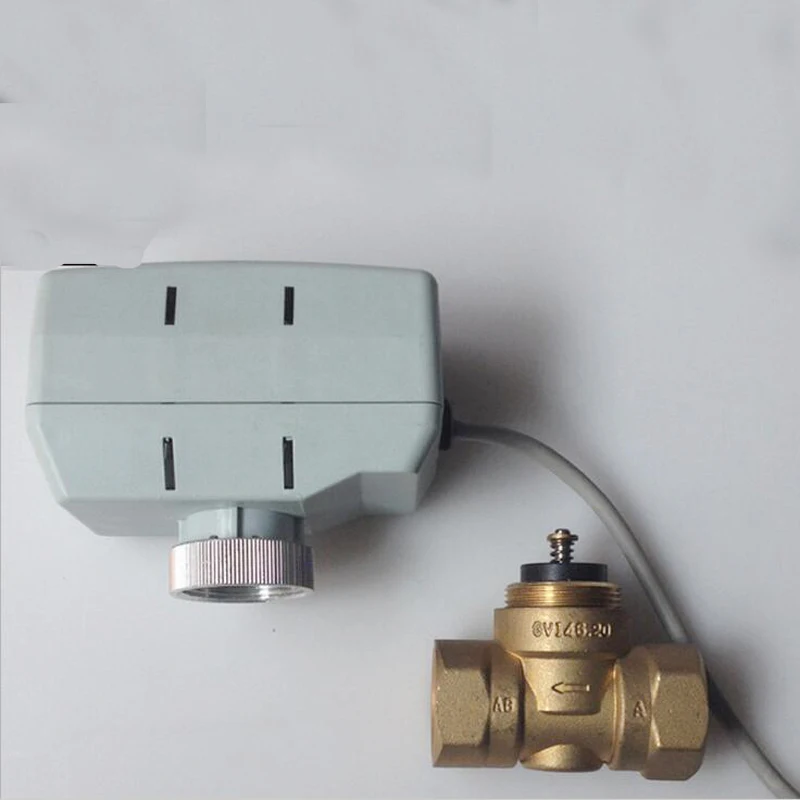 220V Three Wire One Control Normally Closed Electric Two-way Valve DN20 Air Conditioning Unit Coil End 6-point Electric Valve