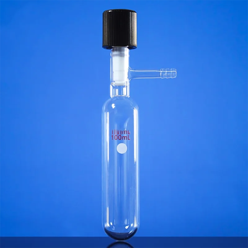 

Трубчатая бутылка для хранения растворителей, реакционная трубка с высокой вакуумным клапаном, 5 мл, 10 мл, 25 мл, 50 мл, 100 мл, 250 мл, 350 мл