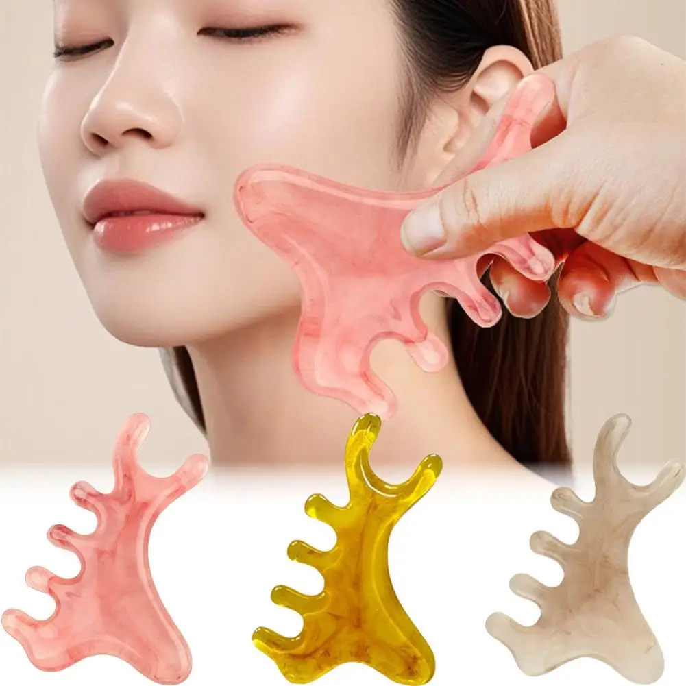1pcs Natural Golden Sandalwood Meridian Massage Comb Anti-Static 6-Claw Head Massager Gua Sha Head Massage Tool